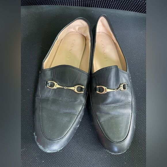 Coach Haley Leather Horsebit Loafer Black Gold Tone SZ 7.5 - Picture 9 of 9